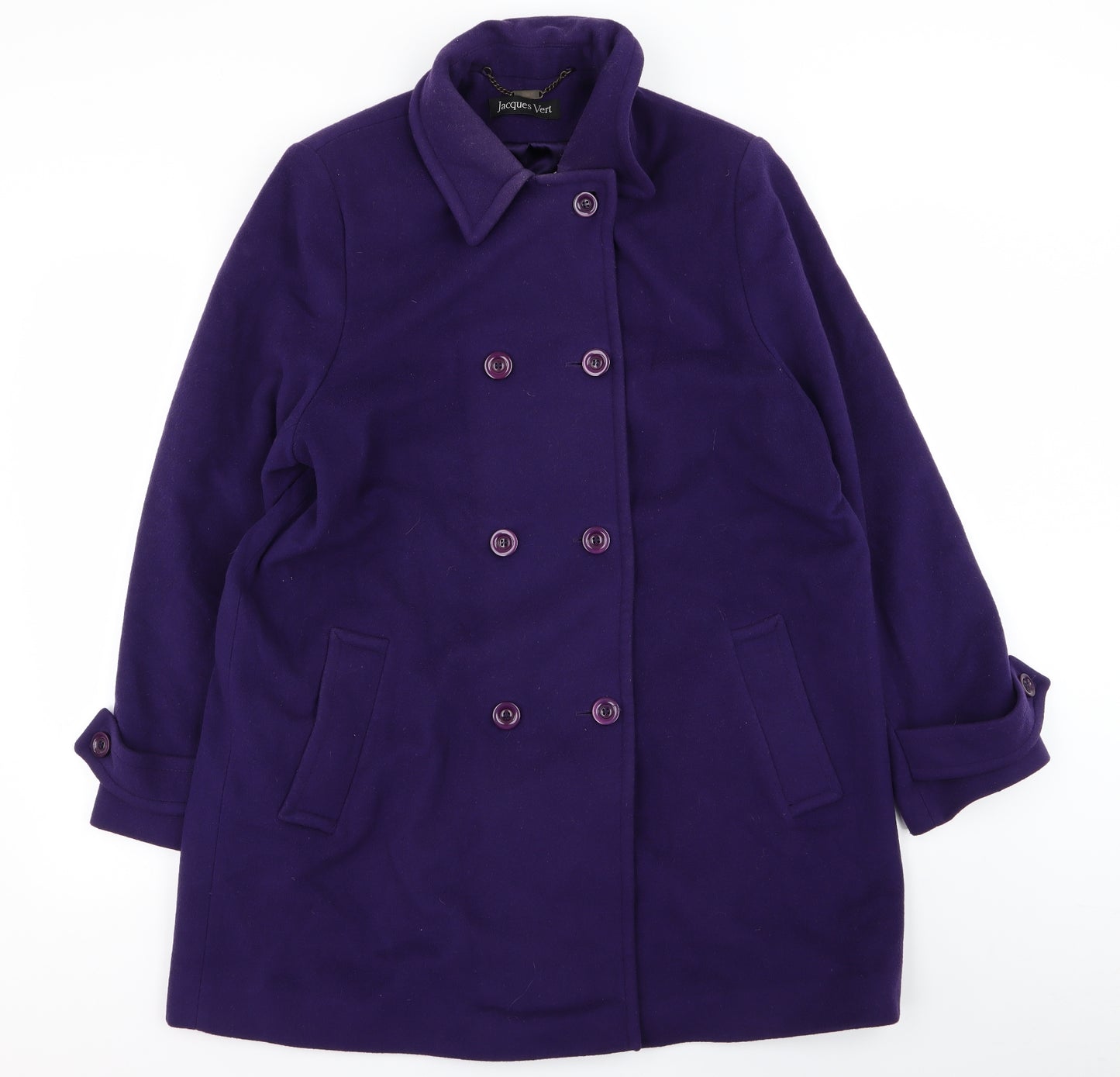 Jacques Vert Womens Purple   Overcoat Coat Size 16