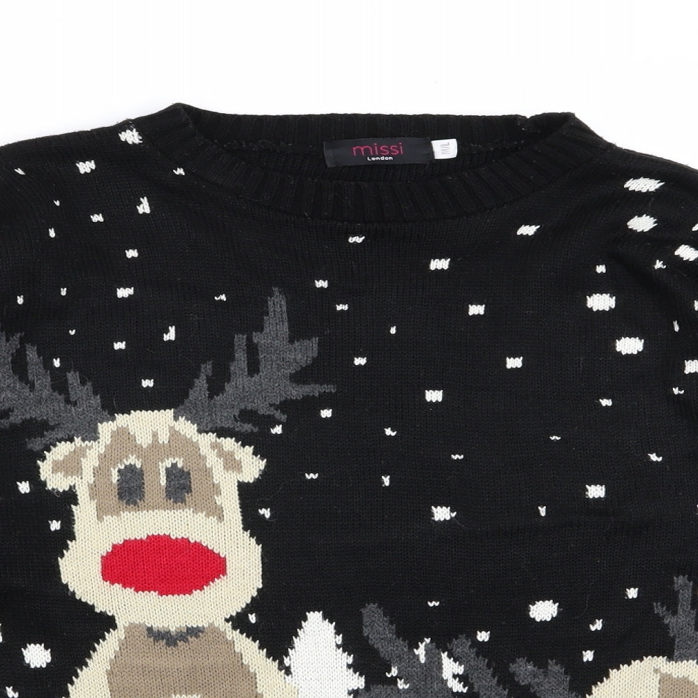 missi Womens Black   Pullover Jumper Size M  - Christmas Jumper