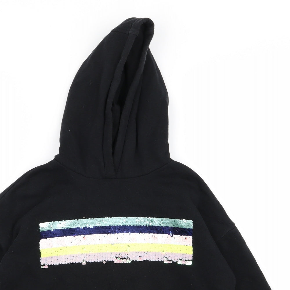 M&S Girls Black   Pullover Jumper Size 11-12 Years  - sequin