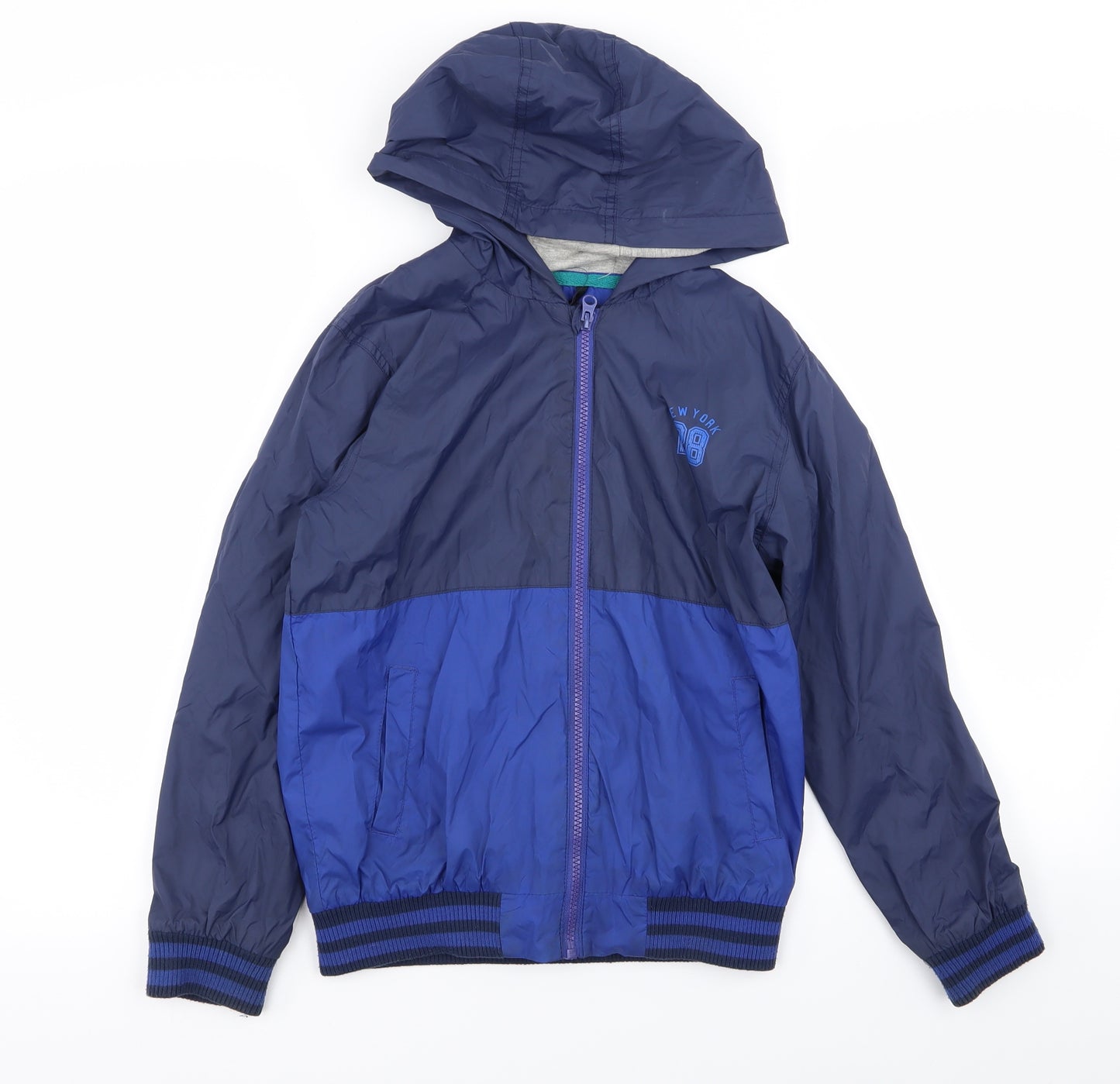 Asda George Boys Blue   Basic Coat Coat Size 9-10 Years