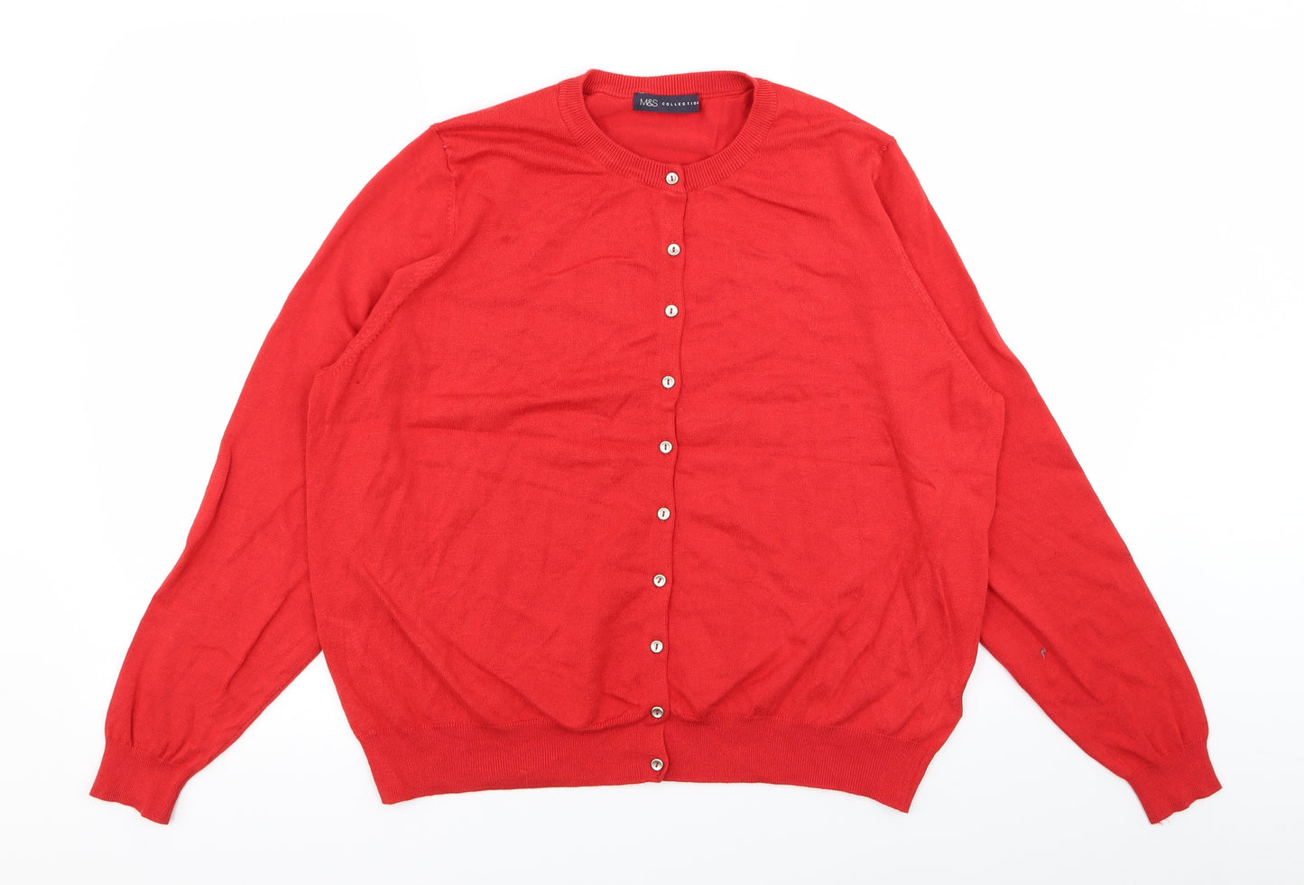 m&s Womens Red   Cardigan Jumper Size 22