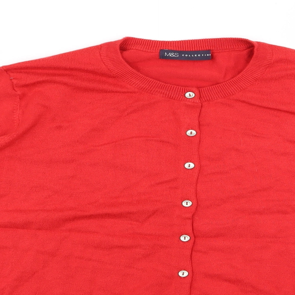 m&s Womens Red   Cardigan Jumper Size 22