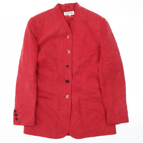 EQUATION  Womens Red   Jacket Blazer Size 10