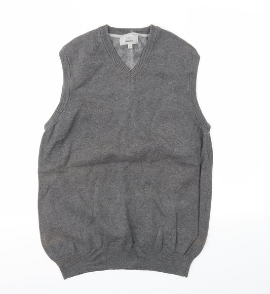 Front view of Marks & Spencer men’s grey pullover sweatshirt, size S