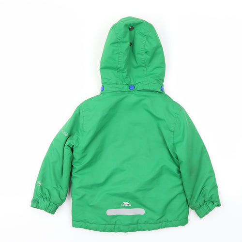 Tresspass Boys Green   Basic Coat Coat Size 2-3 Years