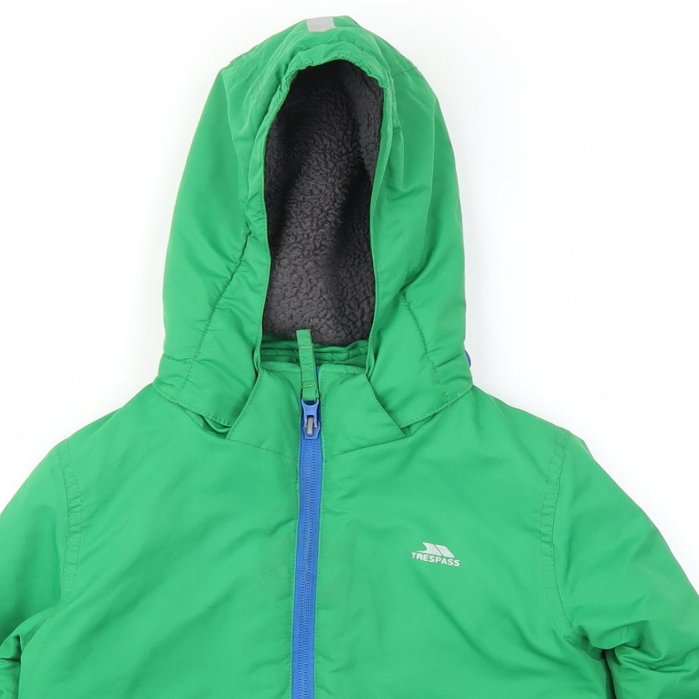 Tresspass Boys Green   Basic Coat Coat Size 2-3 Years