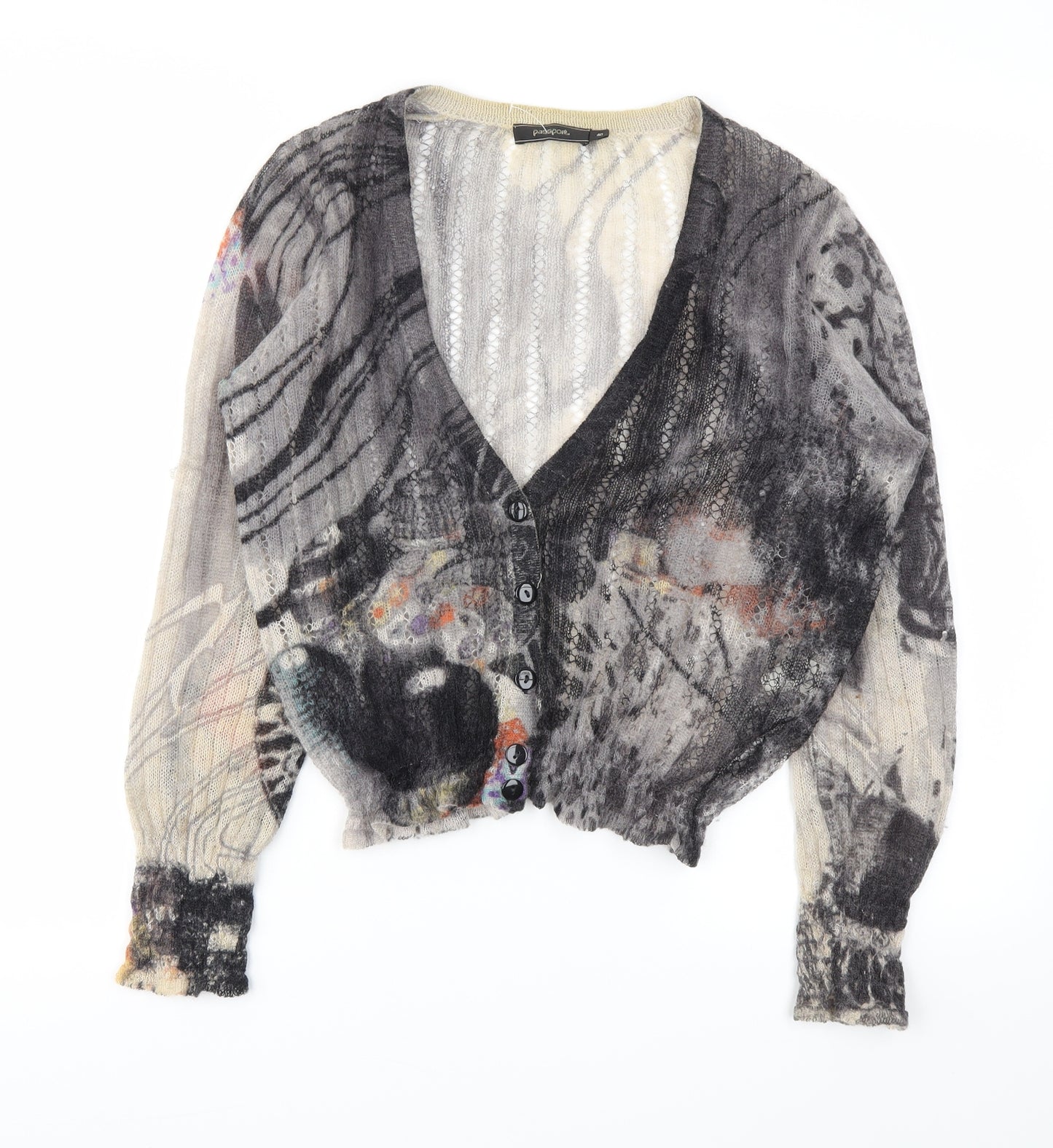 Passport Womens Black   Cardigan Jumper Size L