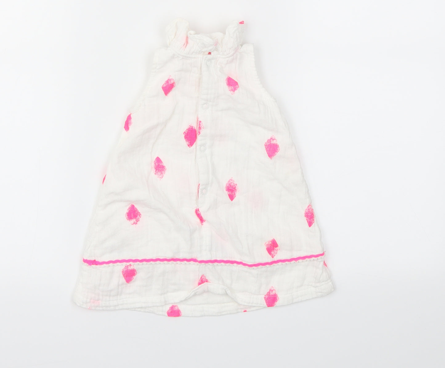 Billieblush Girls White Spotted  Fit & Flare  Size 12 Months