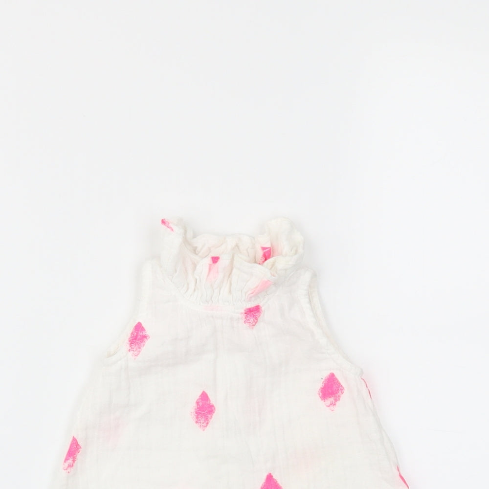 Billieblush Girls White Spotted  Fit & Flare  Size 12 Months
