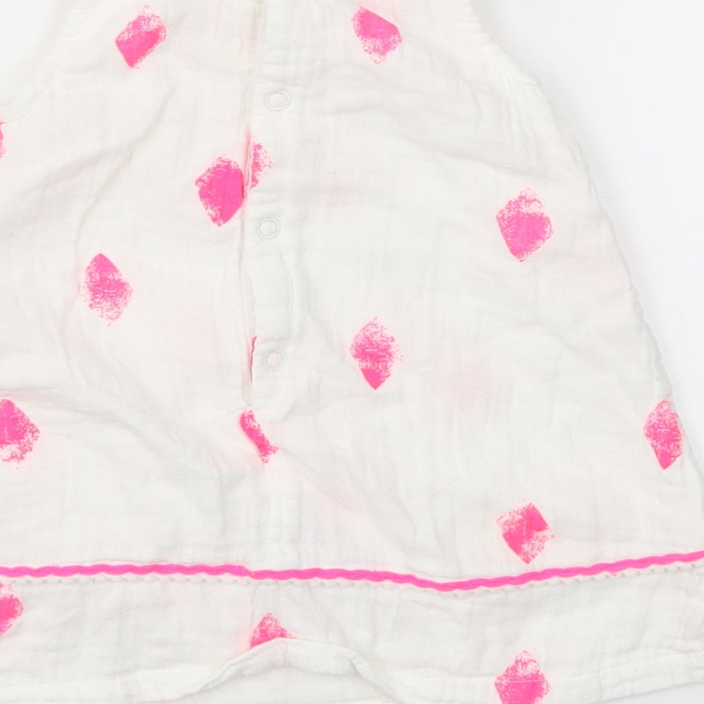 Billieblush Girls White Spotted  Fit & Flare  Size 12 Months