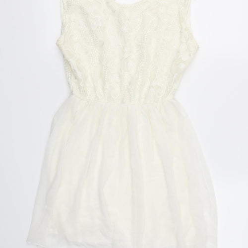 RIBBON  Womens Ivory   Fit & Flare  Size 12