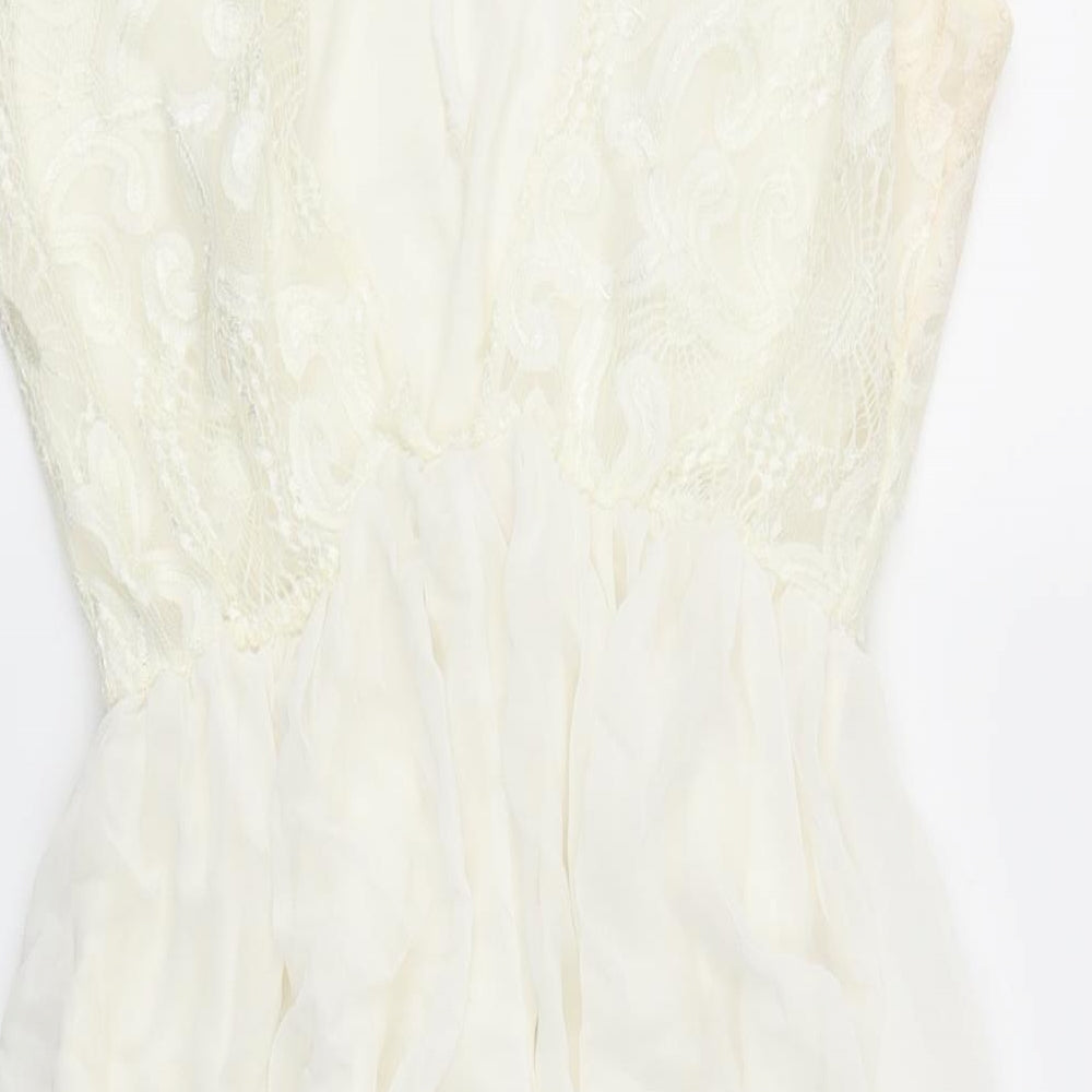 RIBBON  Womens Ivory   Fit & Flare  Size 12