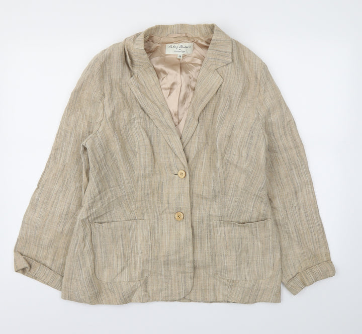 PASTY SEDDON  Womens Beige   Jacket Blazer Size 14