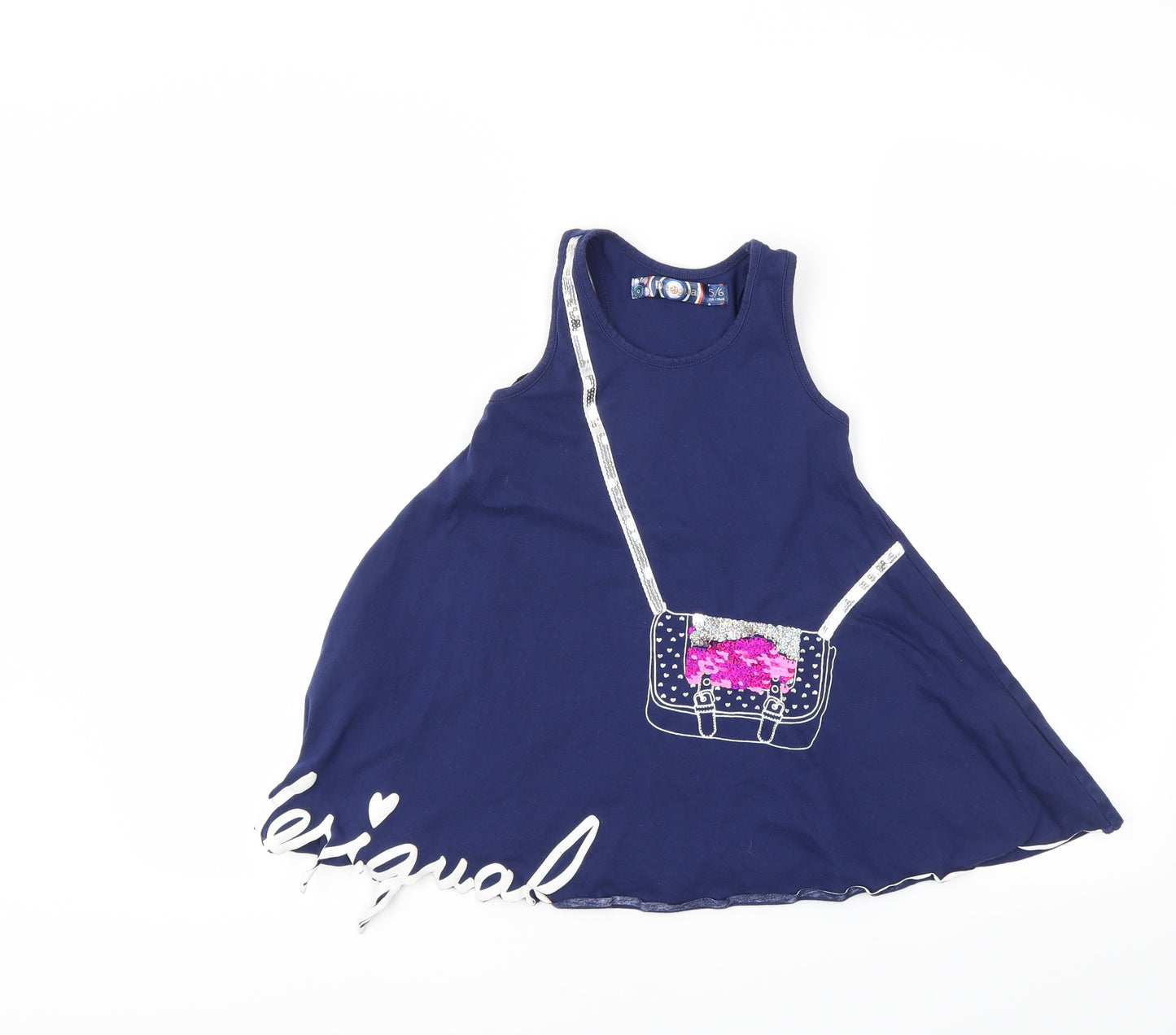 PREWORN  Girls Blue   Fit & Flare  Size 5-6 Years