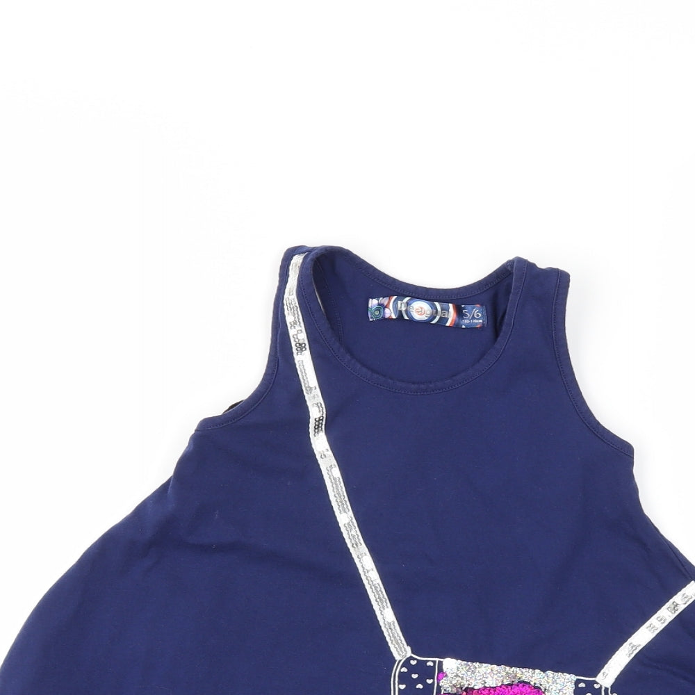 PREWORN  Girls Blue   Fit & Flare  Size 5-6 Years