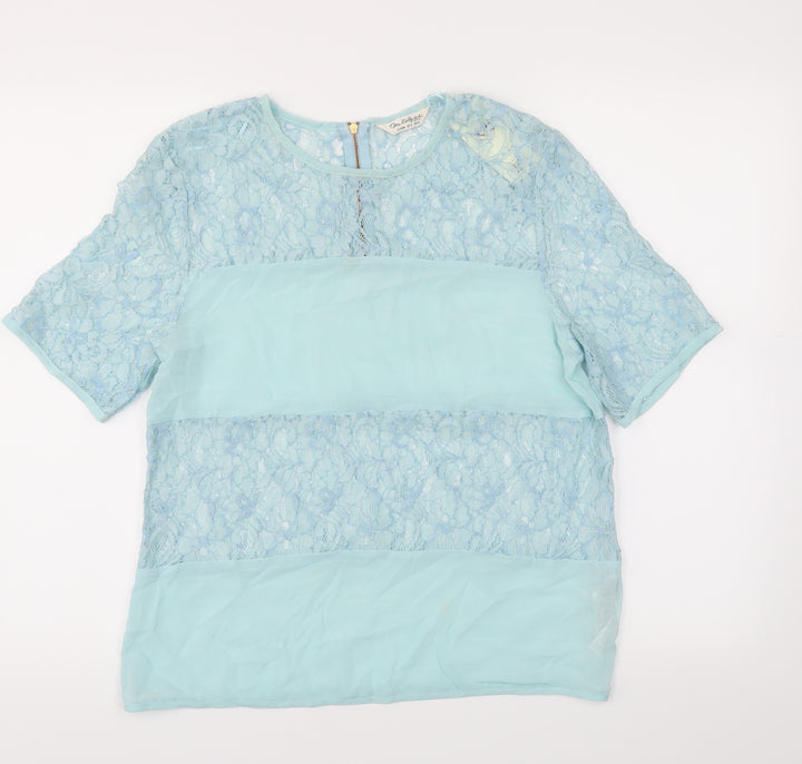Miss Selfridge Womens Blue Basic T-Shirt Size 12