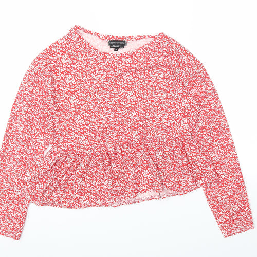 Wednesday's girl Womens Red Floral  Camisole T-Shirt Size M