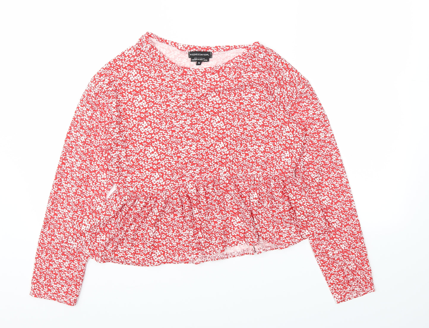 Wednesday's girl Womens Red Floral  Camisole T-Shirt Size M