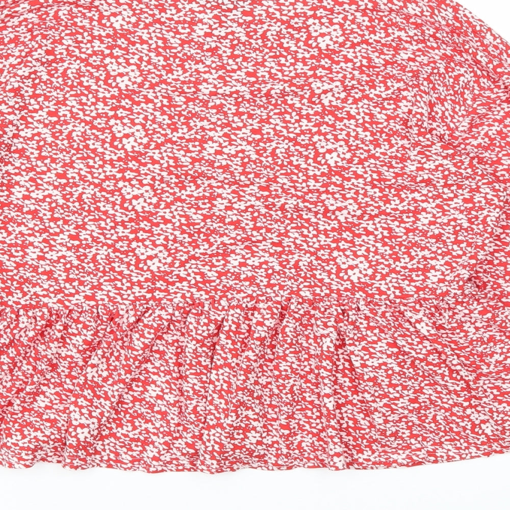 Wednesday's girl Womens Red Floral  Camisole T-Shirt Size M