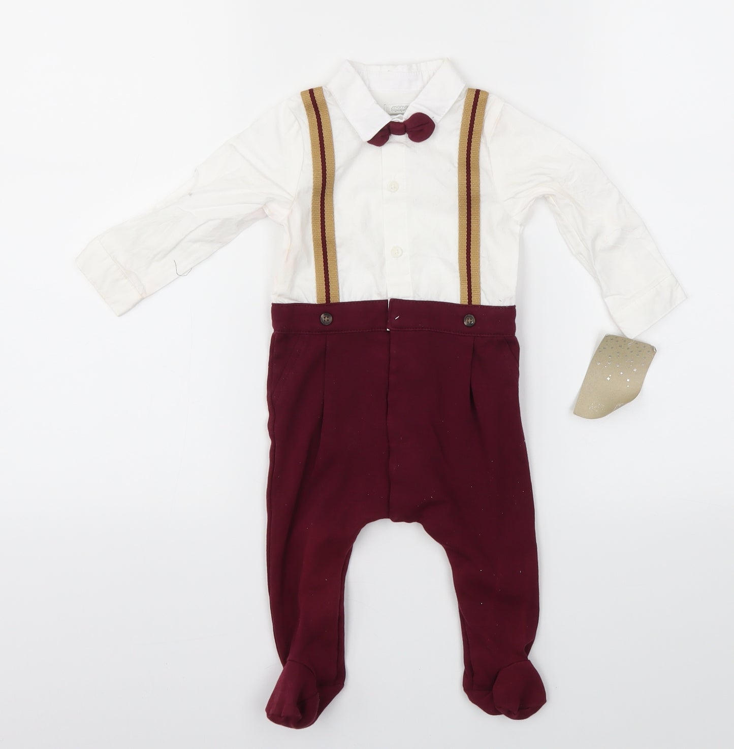 mamas & papas Boys Red   Babygrow One-Piece Size 9-12 Months