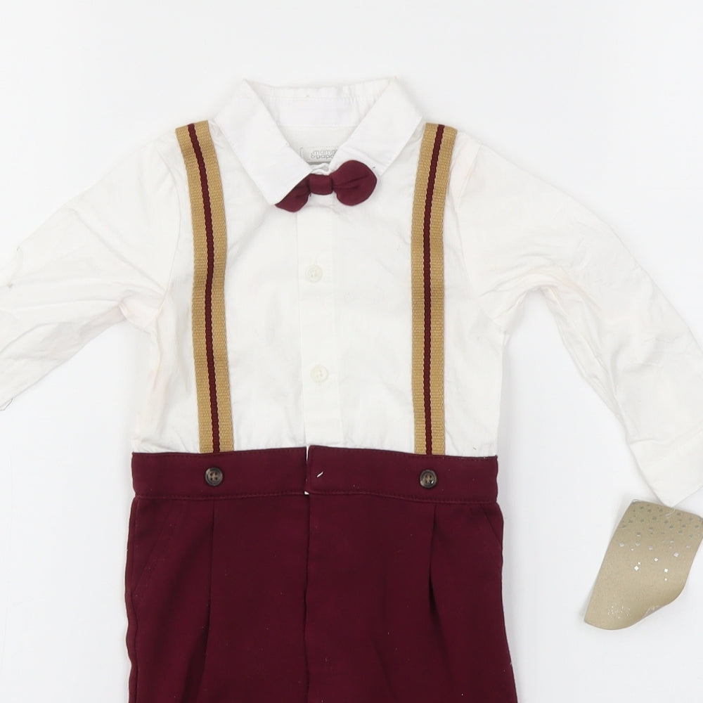 mamas & papas Boys Red   Babygrow One-Piece Size 9-12 Months