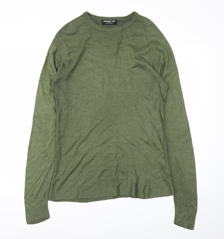 Cedar Wood State Mens Green   Pullover Sweatshirt Size S