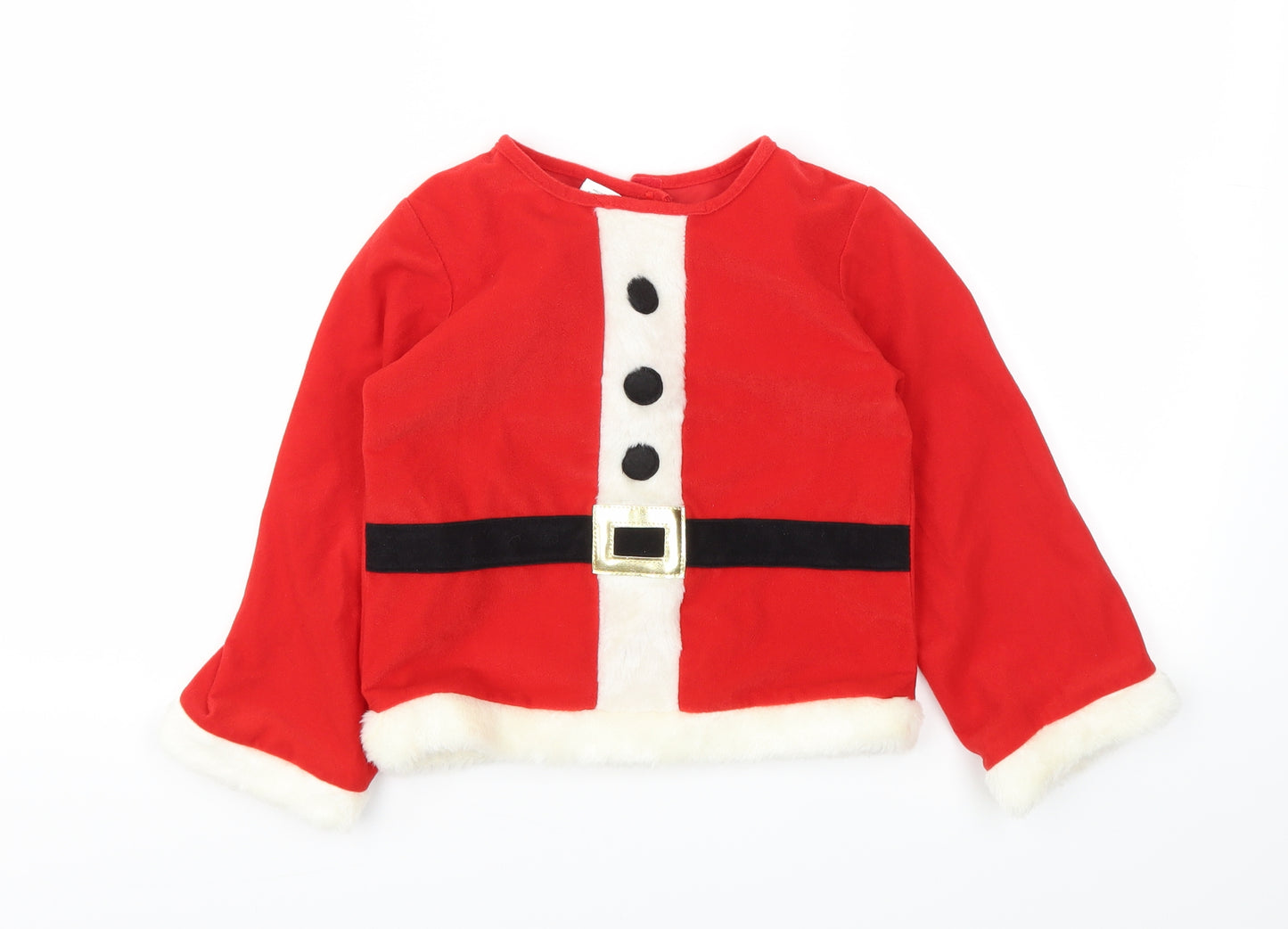 Made By Elves Girls Red   Basic T-Shirt Size 5-6 Years