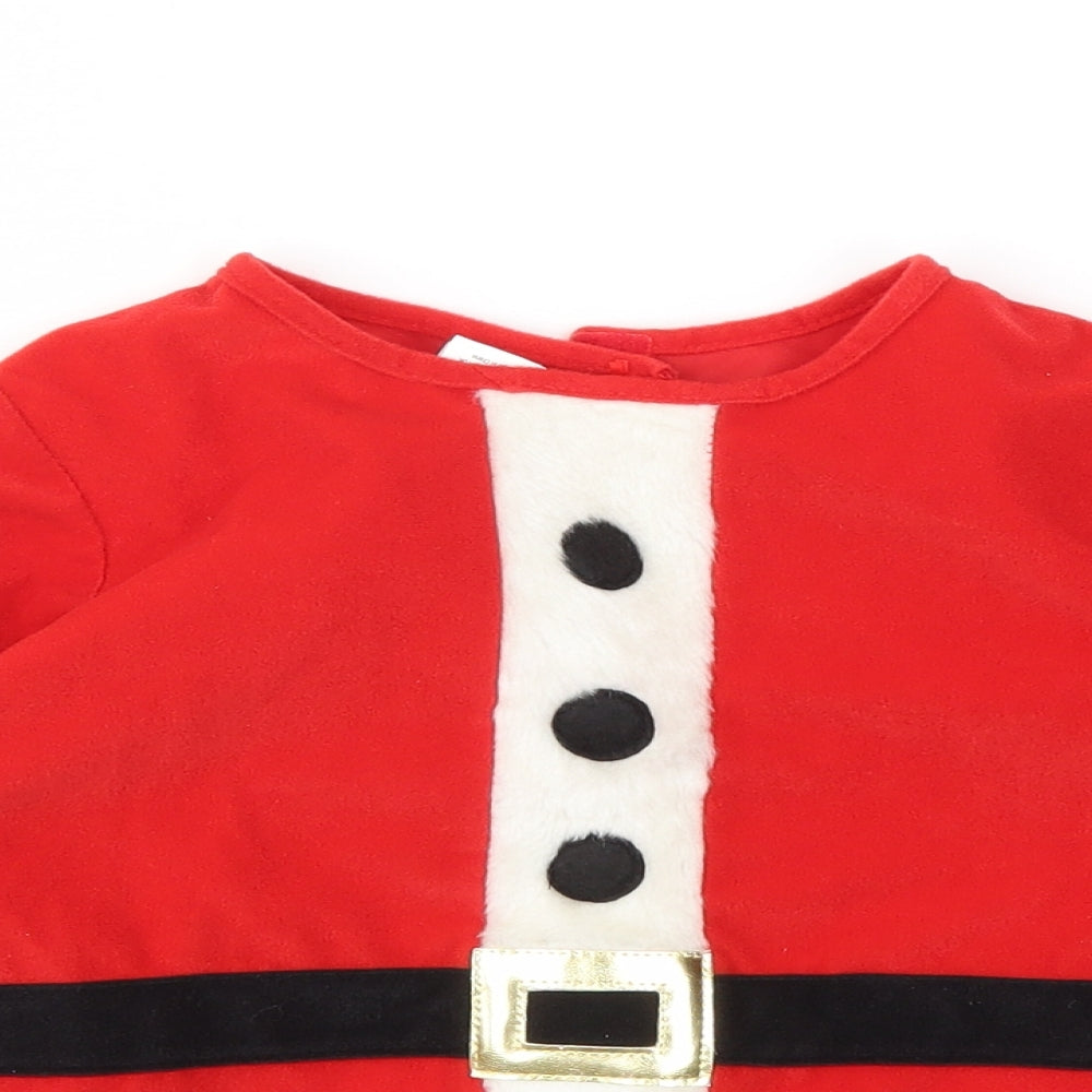 Made By Elves Girls Red   Basic T-Shirt Size 5-6 Years