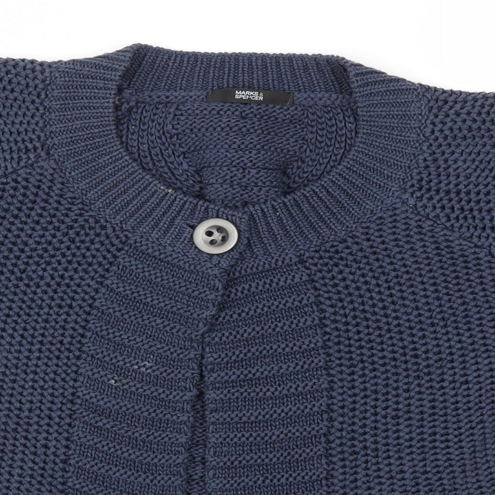 M&S Womens Blue   Cardigan Jumper Size 14