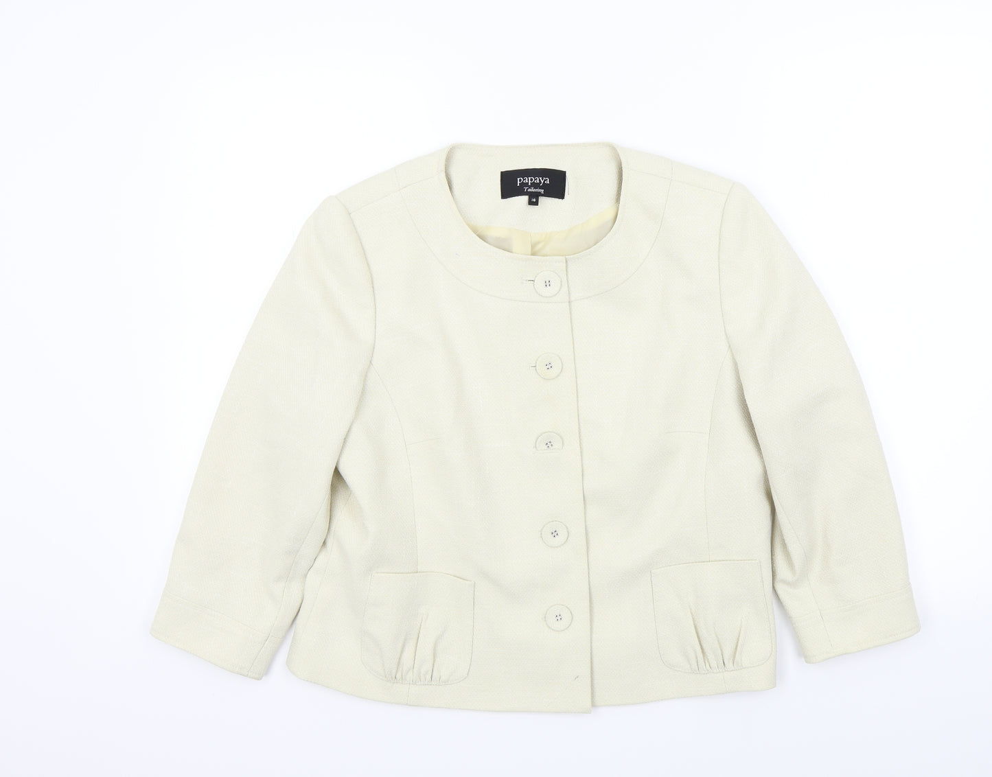 Papaya Womens Beige   Jacket Blazer Size 16