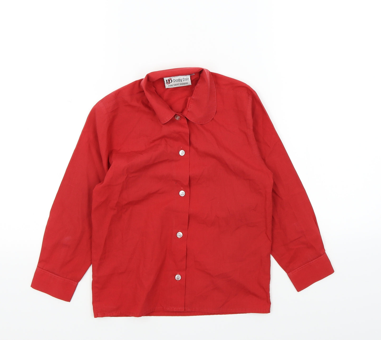 Denby Dale Girls Red Colourblock  Basic Button-Up Size 3-4 Years