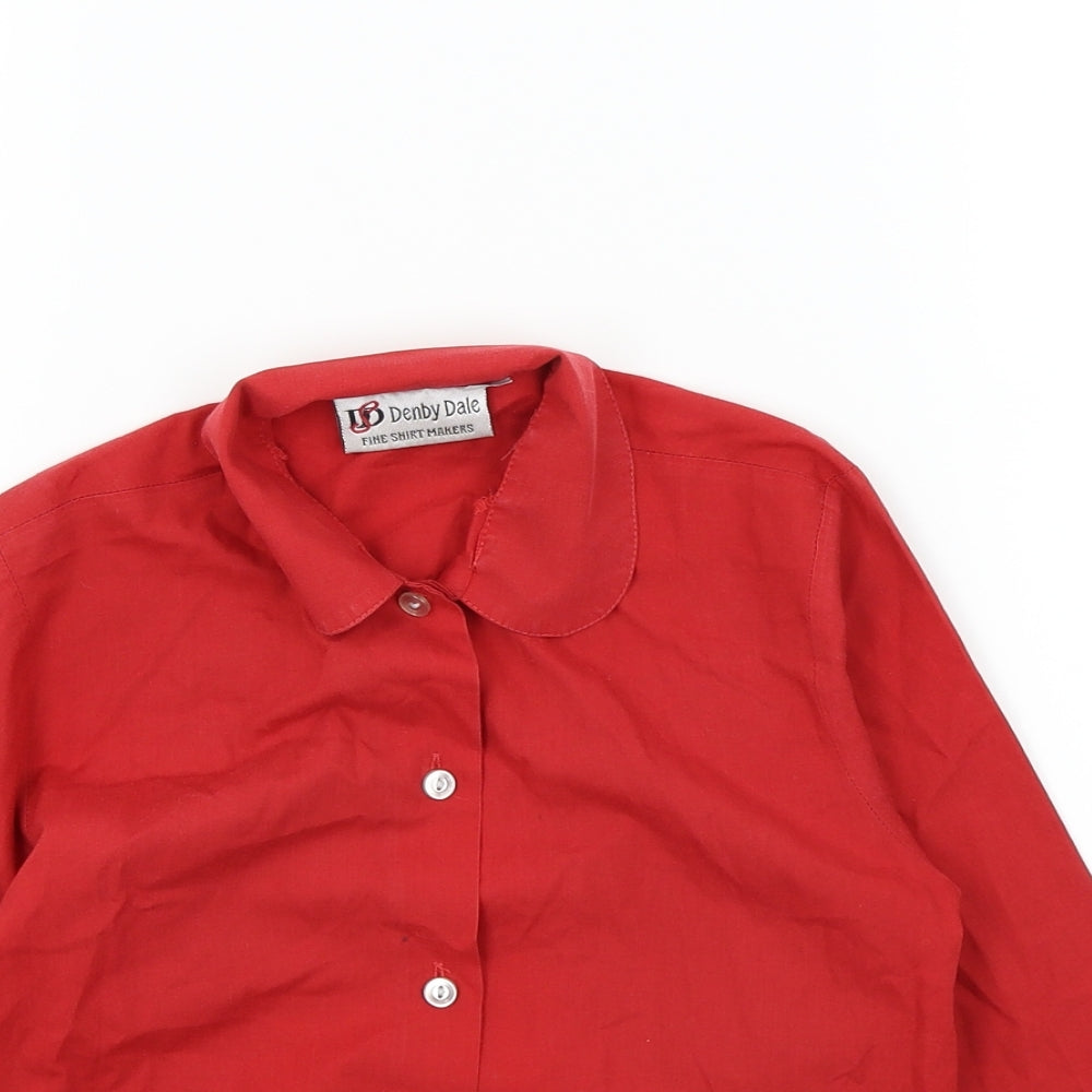 Denby Dale Girls Red Colourblock  Basic Button-Up Size 3-4 Years