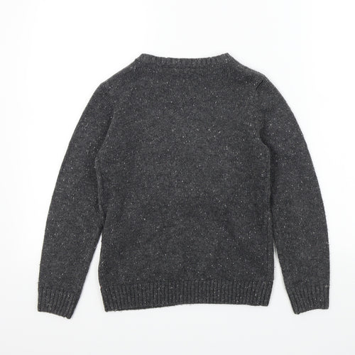 merry christmas Boys Grey Colourblock  Pullover Jumper Size 9 Years  - Light up Christmas Jumper