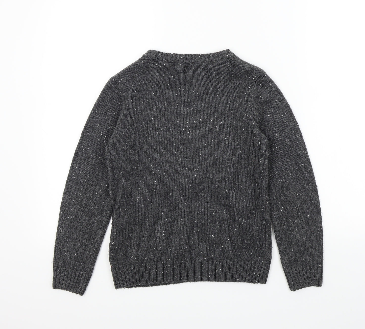 merry christmas Boys Grey Colourblock  Pullover Jumper Size 9 Years  - Light up Christmas Jumper
