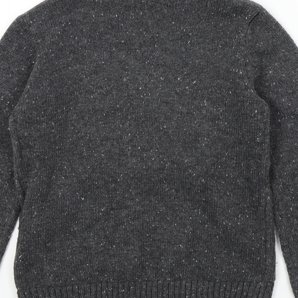 merry christmas Boys Grey Colourblock  Pullover Jumper Size 9 Years  - Light up Christmas Jumper