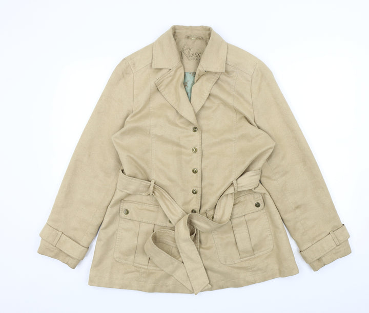 Klass Womens Beige Gilet Jacket Size 12