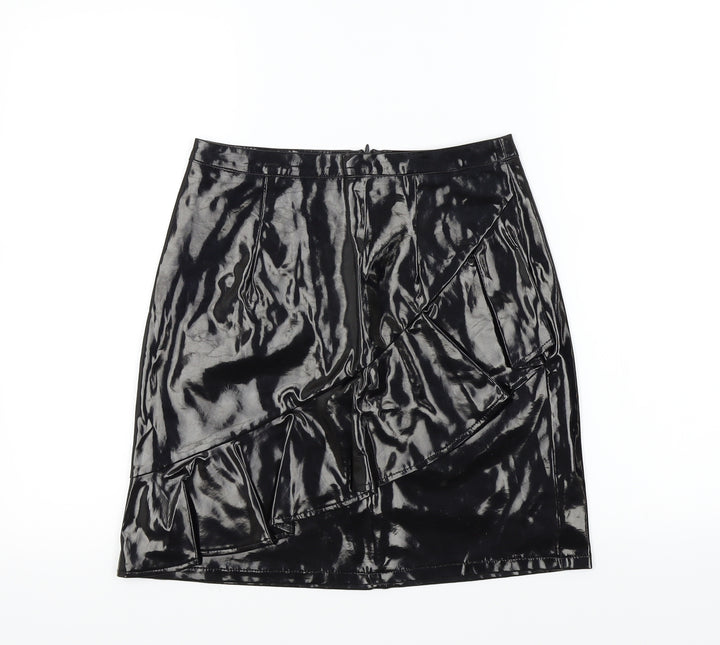 MAD BUT MAGIC Womens Black   A-Line Skirt Size S  - Frill Detail