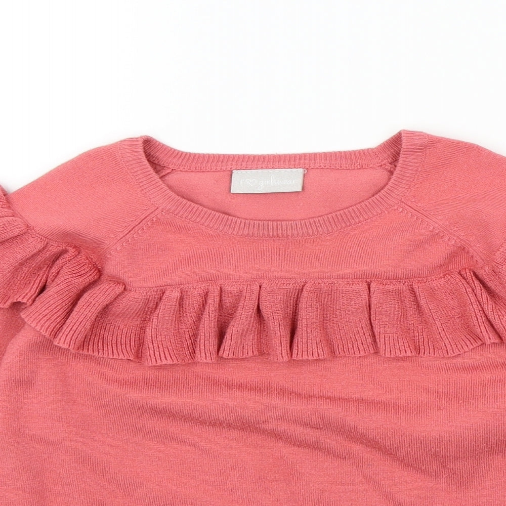i love girlswear Girls Pink   Pullover Sweatshirt Size 8 Years  - Frill Detail