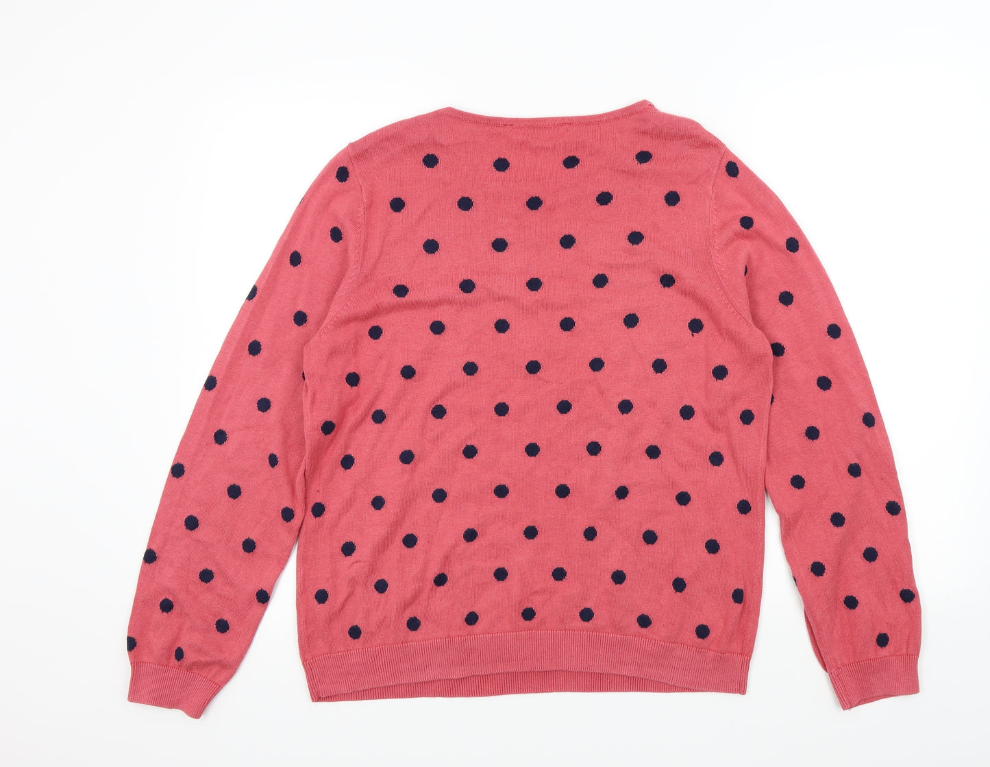 Bonmarché Womens Pink Polka Dot  Pullover Jumper Size 16