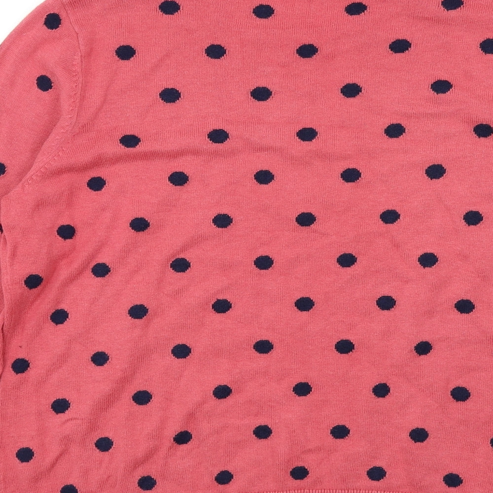 Bonmarché Womens Pink Polka Dot  Pullover Jumper Size 16
