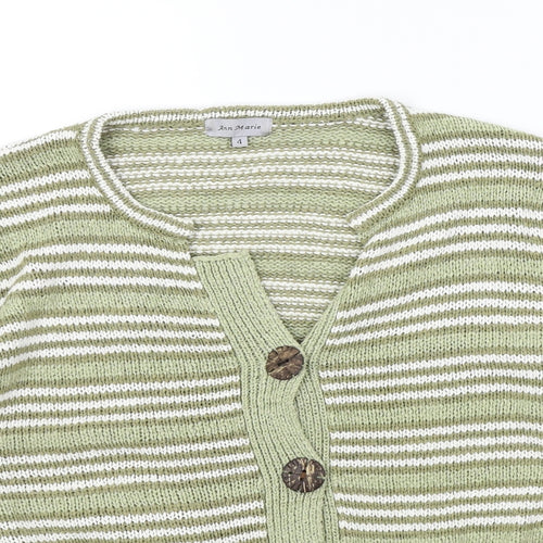 Ann marie Womens Green Striped  Cardigan Jumper Size L