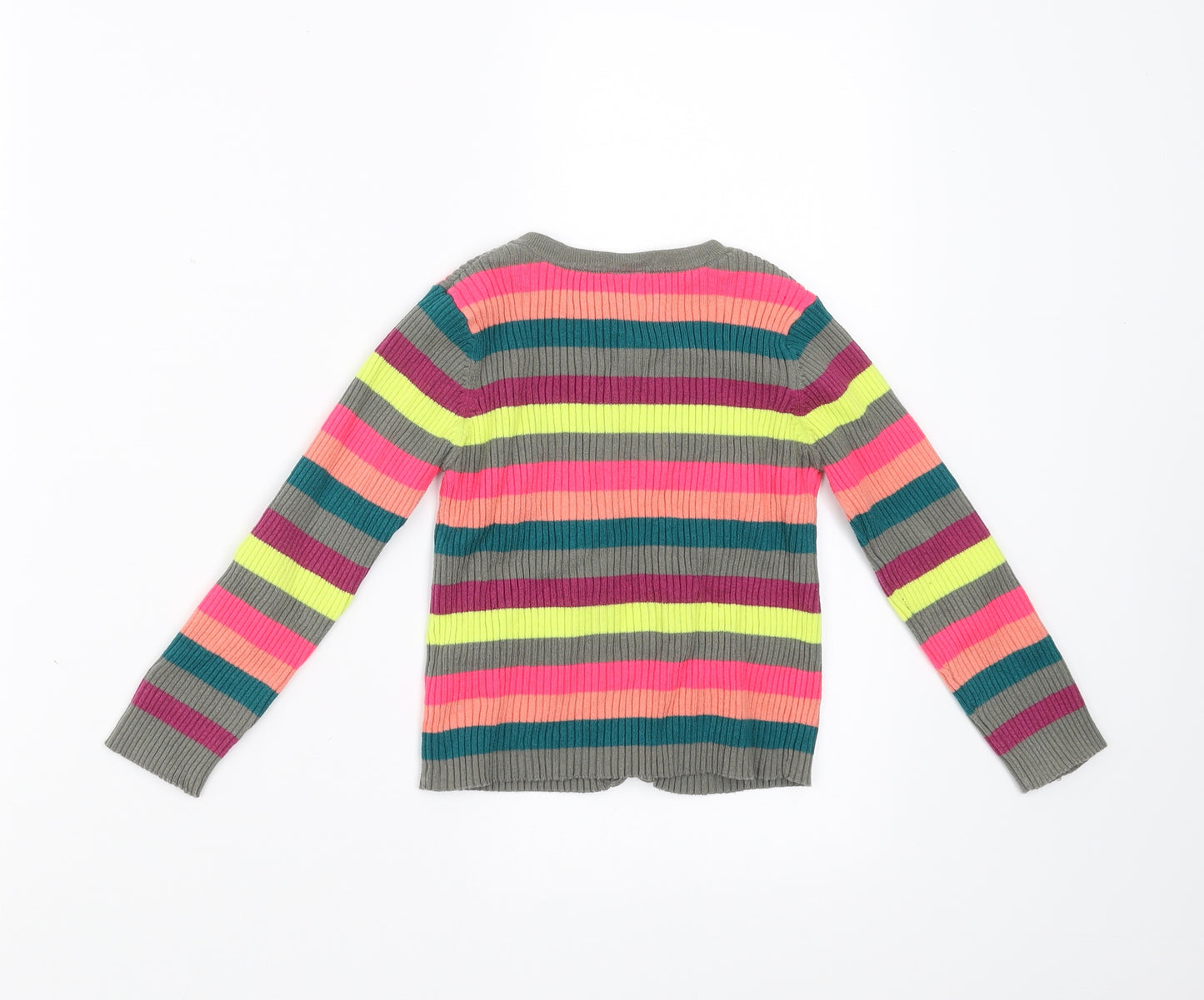 NEXT Girls Multicoloured Striped  Cardigan Jumper Size 4-5 Years