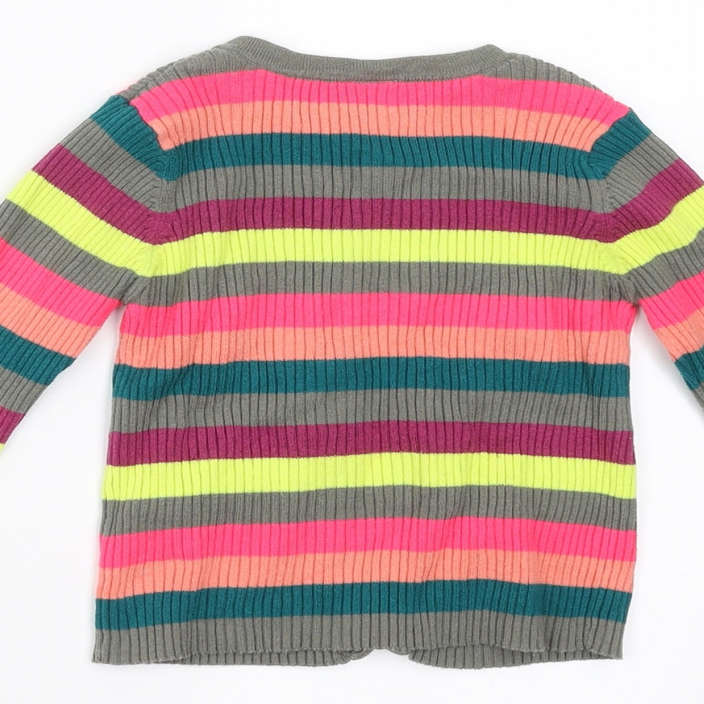 NEXT Girls Multicoloured Striped  Cardigan Jumper Size 4-5 Years