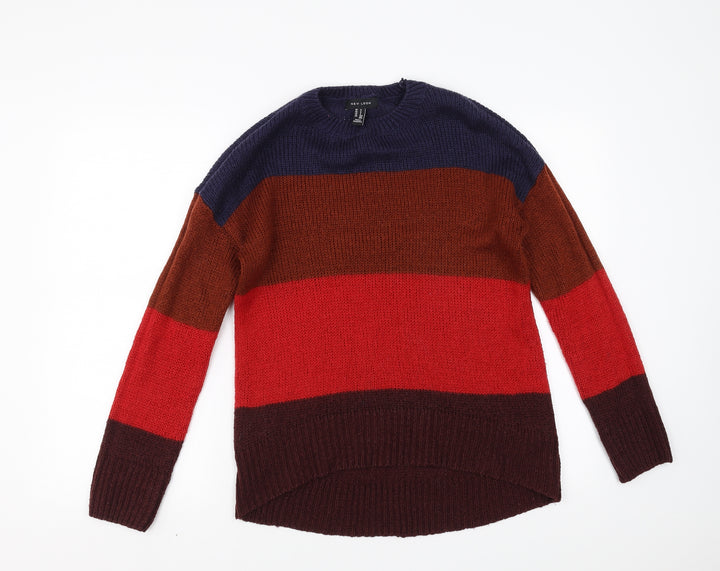 New Look Womens Multicoloured Striped Pullover Jumper Size S