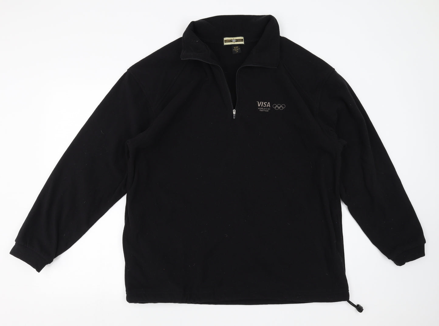North End Mens Black  Fleece Pullover Jumper Size L  - visa