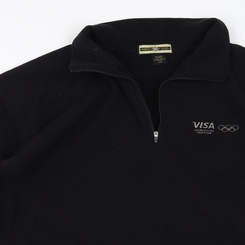 North End Mens Black  Fleece Pullover Jumper Size L  - visa