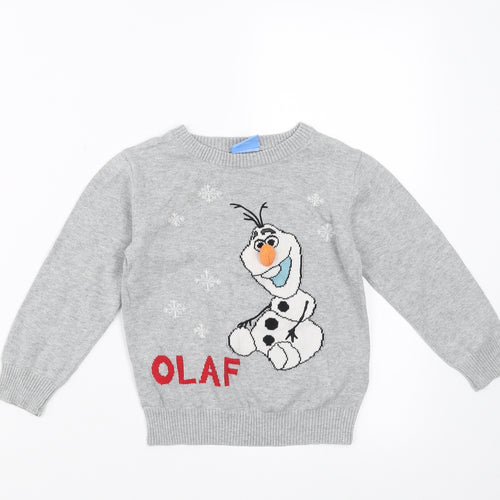 NEXT Boys Grey   Pullover Jumper Size 3-4 Years  - Frozen Olaf