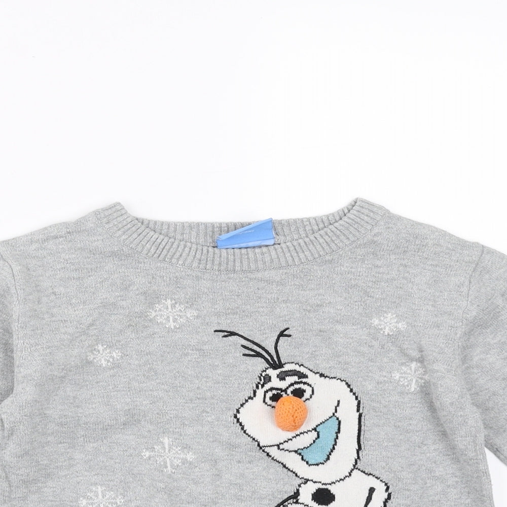 NEXT Boys Grey   Pullover Jumper Size 3-4 Years  - Frozen Olaf
