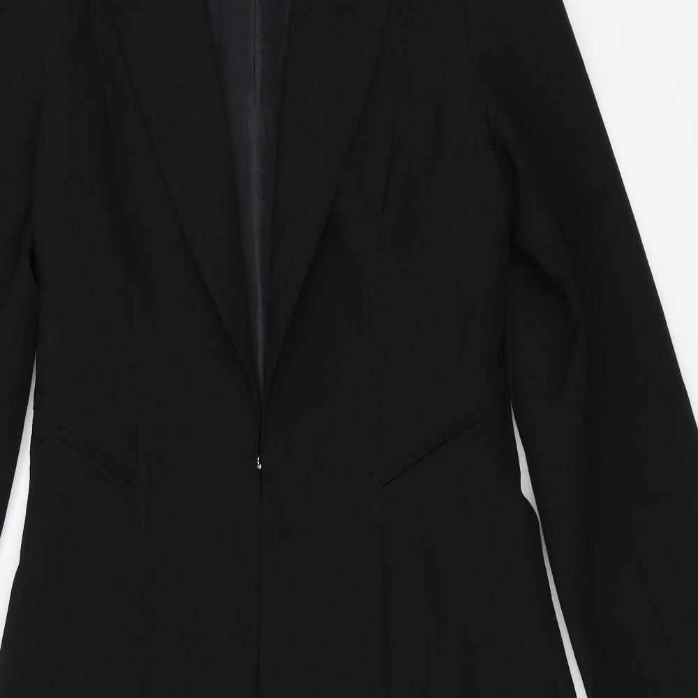 Internationale  Womens Black   Overcoat Jacket Size 10