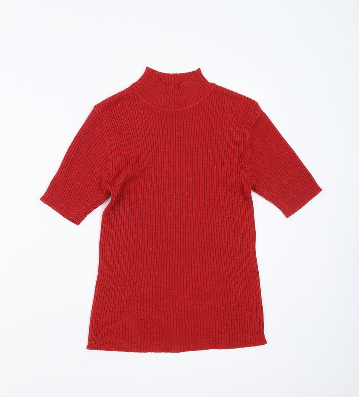 bonmarche Womens Red Pullover Jumper Size S - glittery